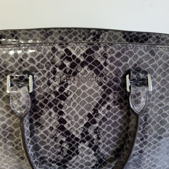 Michael Michael Kors Grey Snake Embossed Leather Medium Selma Tote - Picture 7 of 13